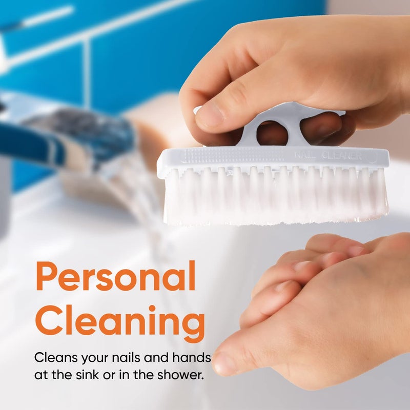 Superio Nail Brush for Cleaning Fingernails, Nail Scrubber Brush, Toe Foot Hands Fingernail Brush Cleaner- Small Scrub Brush- All-Purpose Stiff Cleaning Brush for Home, Kitchen, Work, White - Image 5